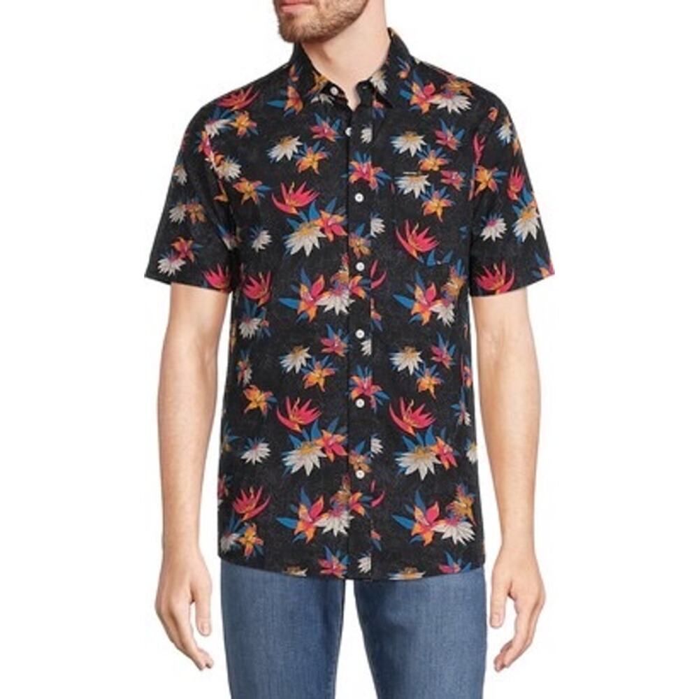 Volcom Men’s Cotton Floral Collared Button Down Size Small